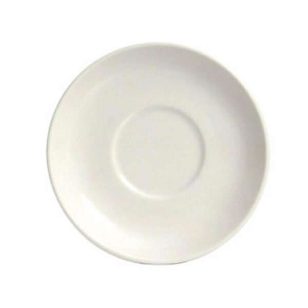 Tuxton China Nevada 4.63 in. Wide Rim Rolled Edge Espresso Saucer - Eggshell - 3 Dozen TRE-029